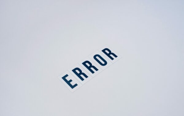 Error written in Capitals